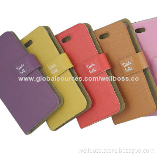 2014 Hot New Colorful Leather Cases for iPhone 4/5, Fashionable and Clever Design